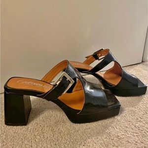Intervalle black chunky heels